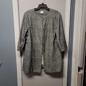 Cabi The Times Jacket Womens Large Black White Retro Casual Comfy Office Career